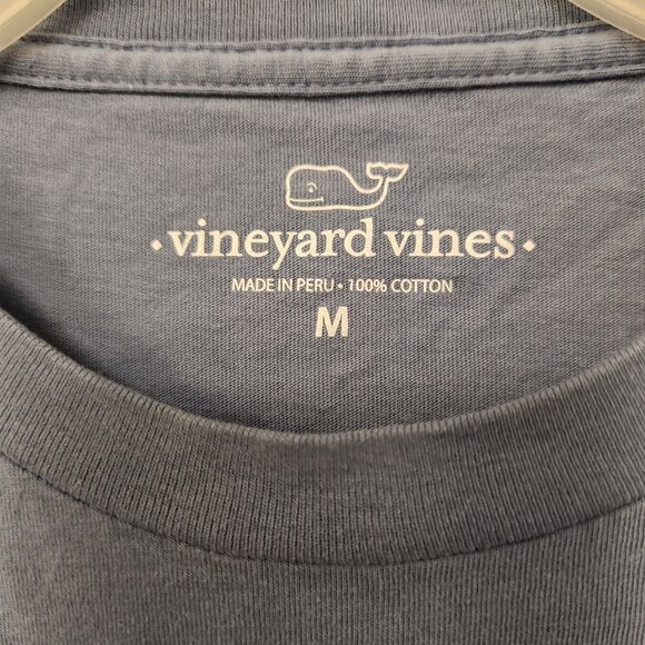 Vineyard Vines Long Sleeve T-Shirt Pocket Blue Winter Snowboarding Mens Medium‎ - Picture 7 of 12